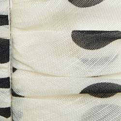 Pre Owned Zimmermann Off-White Polka Dot Print Ruched Strapless Maxi Dress S