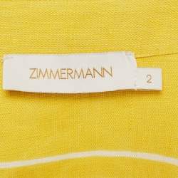 Zimmermann White/Yellow Sail Boat Print Linen Jumpsuit M