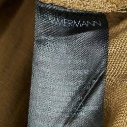 Pre Owned Zimmermann Olive Green Linen Belt Detail Cargo Jumpsuit M