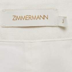 Zimmermann White Linen Lace Trimmed High Tide Nautical Pants L