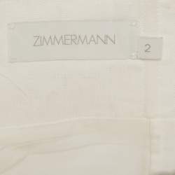 Zimmermann White Cross-Stitch Embroidery Linen Short M