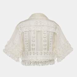 Zimmermann White Linen High Tide Nautical Cropped Jacket M