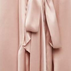 Pre Owned Zimmermann Pink Satin Silk Ruffled Wrap Dress M
