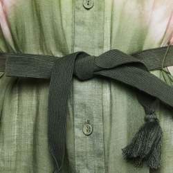 Pre Owned Zimmermann Multicolor Tie-Dye Print Ramie Button Front Maxi Dress S