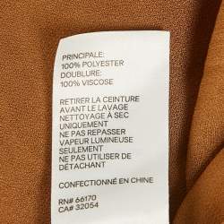 مملوكة مسبقًا Zimmermann Brown Polka Dot Print Crepe Pleated Halter Neck Long Dress XS