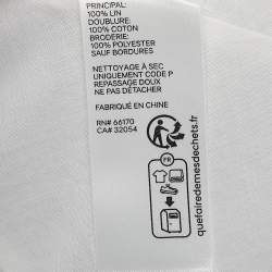 Pre Owned Zimmermann White Floral Embroidery Linen Mini Wrap Dress XS