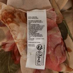 Pre Owned Zimmermann Beige Floral Luminosity Print Crepe Cowl Neck Mid Dress M