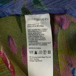 مملوكة مسبقًا Zimmermann Multicolor Floral Print Chiffon Silk Maxi Dress S