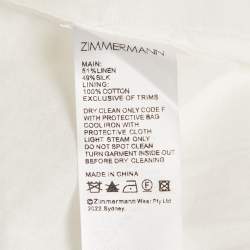 Zimmermann White Floral Print Linen Blend Top and Skirt Set M