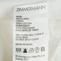 مملوكة مسبقًا Zimmermann White Linen Lace-Up Detail Cut-Out Midi Dress XL
