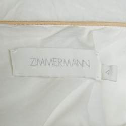 مملوكة مسبقًا Zimmermann White Linen Lace-Up Detail Cut-Out Midi Dress XL