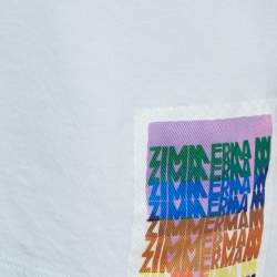 Pre Owned Zimmermann Blue Logo Applique Jersey T-Shirt M
