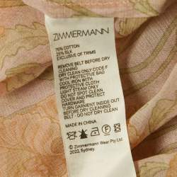 Pre Owned Zimmermann Multicolor Floral Print Button Front Maxi Dress XS