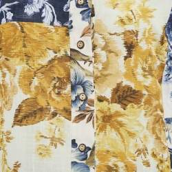 Zimmermann Yellow/Blue Aliane Print Cotton/Linen Shirt and Pants Set L