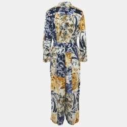 Zimmermann Yellow/Blue Aliane Print Cotton/Linen Shirt and Pants Set L