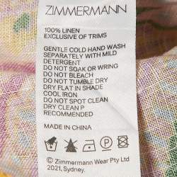 Zimmermann Green Teddy Paisley Linen Wide-Leg Pants M