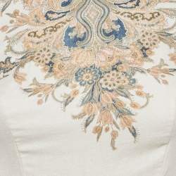 مملوكة مسبقًا Zimmermann Cream Freja Paisley-Print Linen Maxi Dress XS