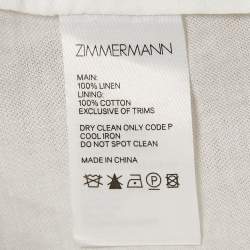 مملوكة مسبقًا Zimmermann Cream Freja Paisley-Print Linen Maxi Dress XS