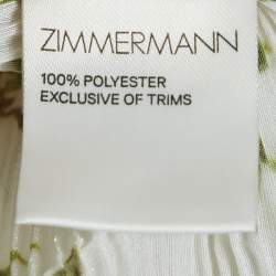 Pre Owned Zimmermann White Floral Plissé Midi Skirt L