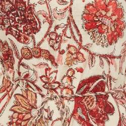 Pre Owned Zimmermann Multicolor Printed Linen Fringed Vitali Midi Dress S