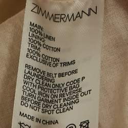 Pre Owned Zimmermann Multicolor Printed Linen Fringed Vitali Midi Dress S