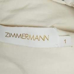 Zimmermann Light Beige Printed Plisse Top and Skirt Set S