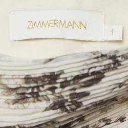 Zimmermann Light Beige Printed Plisse Top and Skirt Set S