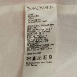 Pre Owned Zimmermann Multicolor Floral Print Linen Postcard Spliced Mini Dress M