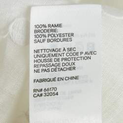 Pre Owned Zimmermann White Polka Dots Embroidered Ramie Tiered Mini Dress S