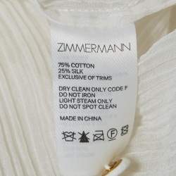 Zimmermann White Crinkle Cotton Voile Loose Fit Shirt M