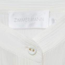 Zimmermann White Crinkle Cotton Voile Loose Fit Shirt M