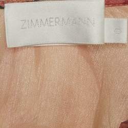 Zimmermann Beige Floral Print Georgette Silk Ruffled Playsuit S