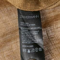 Zimmermann Olive Green Linen Belted Shorts M