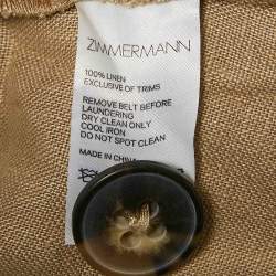 Zimmermann Beige Linen Wide Leg Trousers M