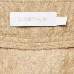 Zimmermann Beige Linen Wide Leg Trousers M