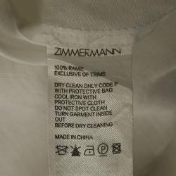 Pre Owned Zimmermann White Ramie Pocket Detail Short Sleeve Shirt S