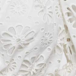 Pre Owned Zimmermann White Broderie Anglaise Cotton Crop Top S