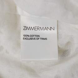 Pre Owned Zimmermann White Broderie Anglaise Cotton Crop Top S