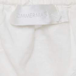 Pre Owned Zimmermann White Broderie Anglaise Cotton Crop Top S