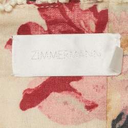 Zimmermann Beige Floral Print Linen Blend Skirt and Top Set S/M