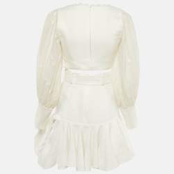 Zimmermann White Linen Lace Insert Top and Skirt Set S