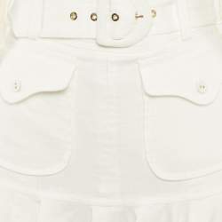 Zimmermann White Linen Lace Insert Top and Skirt Set S