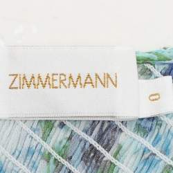 Pre Owned Zimmermann Multicolor Floral Print Silk Shirred Dress XS