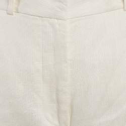 Zimmermann Off White Linen Straight Leg Trousers S