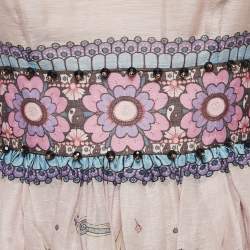 Pre Owned Zimmermann Multicolor Printed Bead Embellishment Mini Dress XS