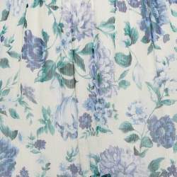 Zimmermann White Floral Print Ruffled Asymmetric Moncure Maxi Skirt M
