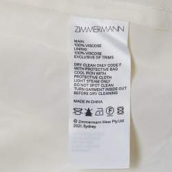 Pre Owned Zimmermann Off-White Swiss Dot Crepe Ruched Short Dress M