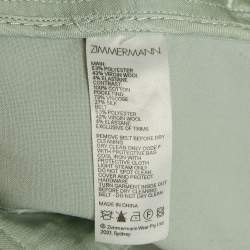 Pre Owned Zimmermann Light Green Wool Blend Wide Leg Trousers XL
