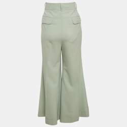Pre Owned Zimmermann Light Green Wool Blend Wide Leg Trousers XL