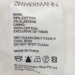 مملوكة مسبقًا Zimmermann White Floral Print Cotton Jeannie Open Back Ruffled Mini Dress M